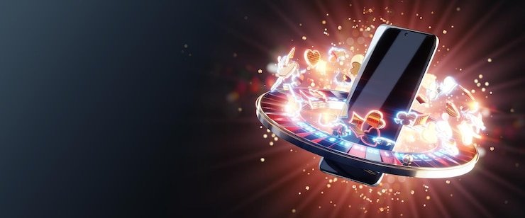 Ilustrasi interaksi pengguna pada perangkat smartphone mencari informasi pusat bantuan hiburan digital